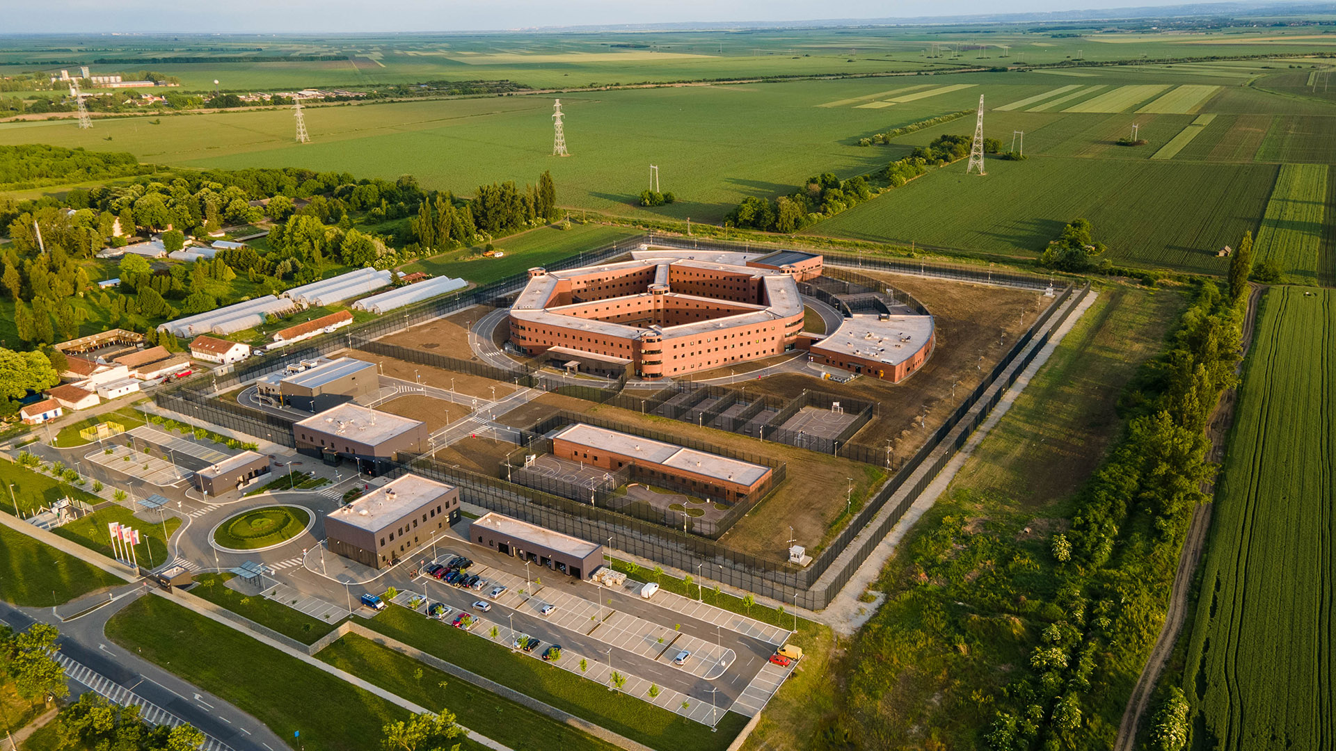 Aerial photo of corrections institution